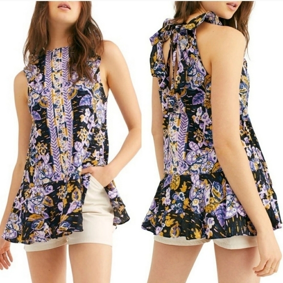 FREE PEOPLE Summer in Tulum linen tunic top NWT - Picture 1 of 6